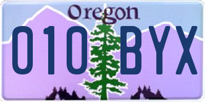 OR license plate 010BYX