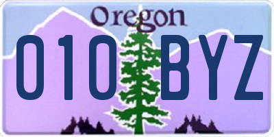 OR license plate 010BYZ