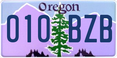 OR license plate 010BZB