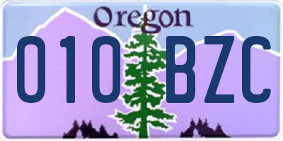 OR license plate 010BZC