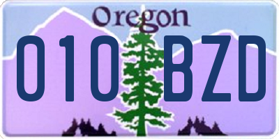 OR license plate 010BZD