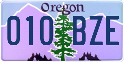 OR license plate 010BZE