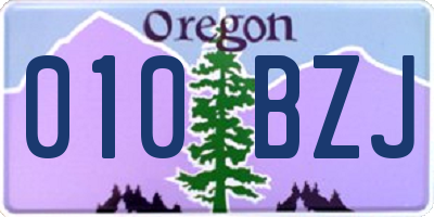 OR license plate 010BZJ
