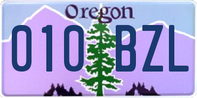 OR license plate 010BZL