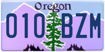 OR license plate 010BZM