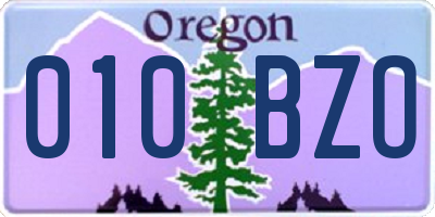 OR license plate 010BZO