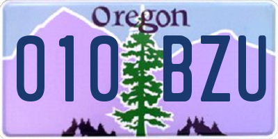 OR license plate 010BZU