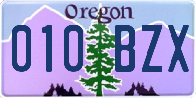 OR license plate 010BZX