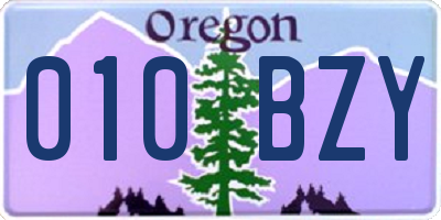 OR license plate 010BZY