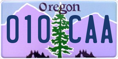 OR license plate 010CAA