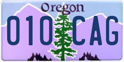 OR license plate 010CAG