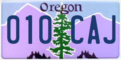 OR license plate 010CAJ