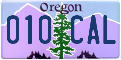 OR license plate 010CAL