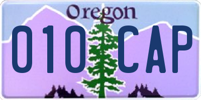OR license plate 010CAP