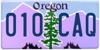 OR license plate 010CAQ