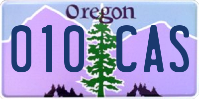 OR license plate 010CAS