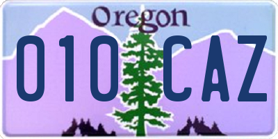 OR license plate 010CAZ