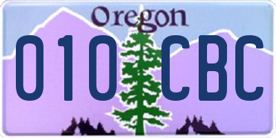 OR license plate 010CBC