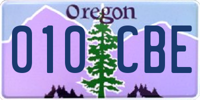 OR license plate 010CBE