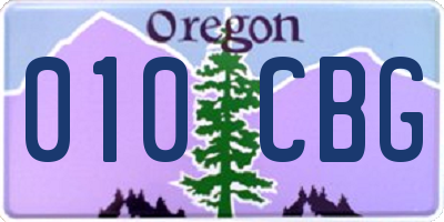 OR license plate 010CBG