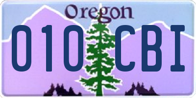 OR license plate 010CBI