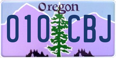 OR license plate 010CBJ