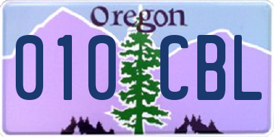 OR license plate 010CBL
