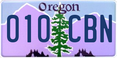 OR license plate 010CBN