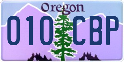 OR license plate 010CBP