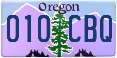 OR license plate 010CBQ