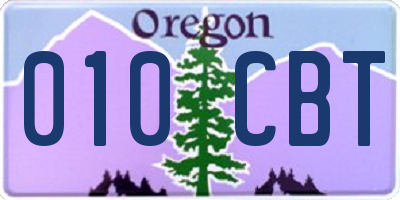 OR license plate 010CBT
