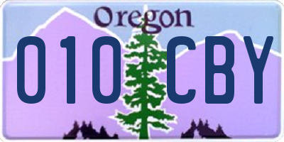 OR license plate 010CBY