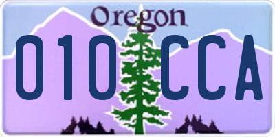 OR license plate 010CCA