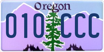 OR license plate 010CCC