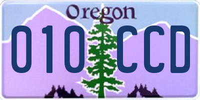 OR license plate 010CCD