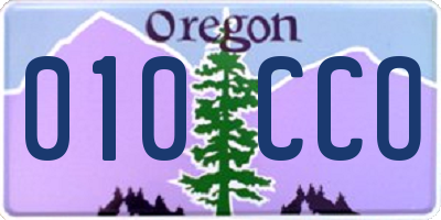 OR license plate 010CCO