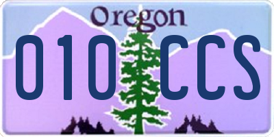 OR license plate 010CCS