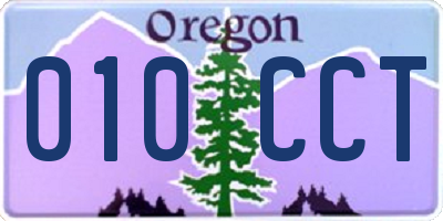 OR license plate 010CCT