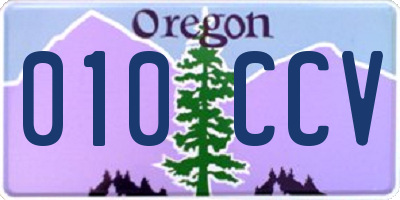 OR license plate 010CCV