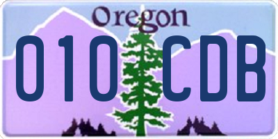 OR license plate 010CDB