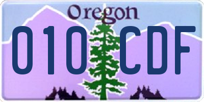 OR license plate 010CDF