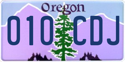 OR license plate 010CDJ
