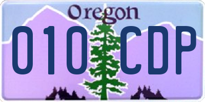 OR license plate 010CDP