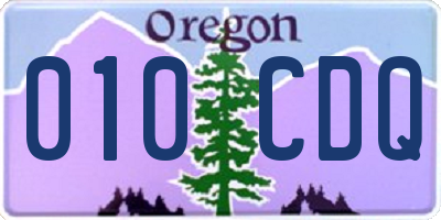 OR license plate 010CDQ