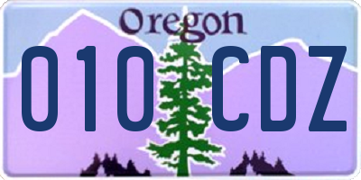 OR license plate 010CDZ
