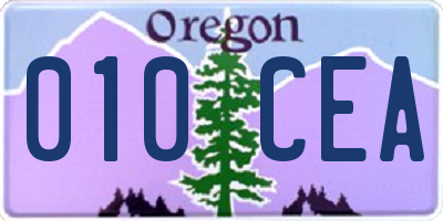 OR license plate 010CEA