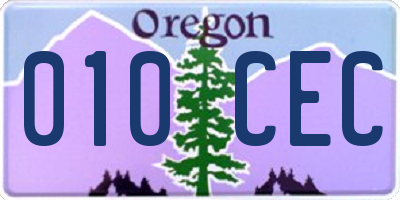 OR license plate 010CEC
