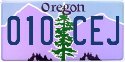 OR license plate 010CEJ