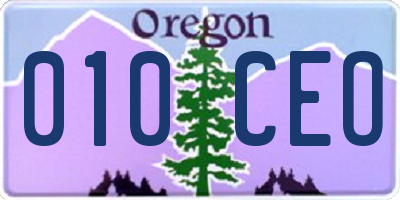 OR license plate 010CEO