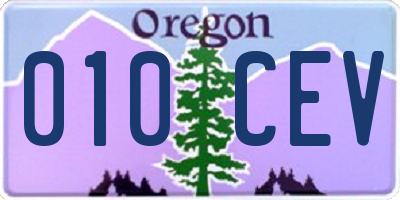 OR license plate 010CEV